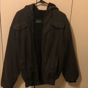 Gray/black zip up jacket